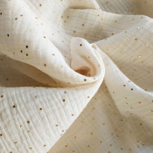 MUSSOLA POIS DORATI ECRU MUSSOLA POIS DORATI ECRU