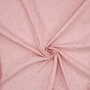 MUSSOLA POIS DORATI ROSA BABY MUSSOLA POIS DORATI ROSA BABY