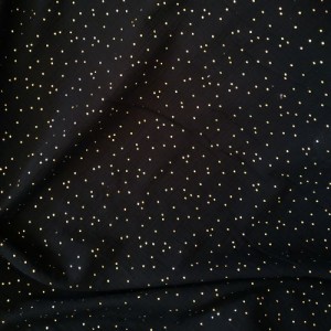 MUSSOLA POIS DORATI NERO MUSSOLA POIS DORATI NERO