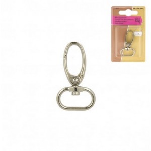 MOSCHETTONE METALLO ARGENTO MM 25 CONF 1 PZ - M644 MOSCHETTONE METALLO ARGENTO MM 25 CONF 1 PZ - M644