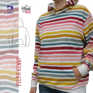 FELPA KENNY con cappuccio ADULTO taglie S - XXL cartamodello e videotutorial FELPA KENNY con cappuccio ADULTO taglie S - XXL cartamodello e videotutorial