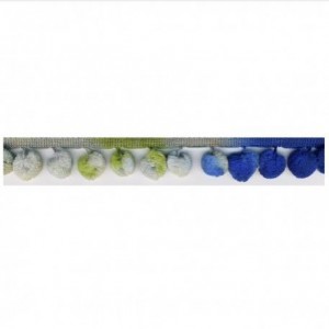 PASSAMANERIA POMPOM s4983 MEDIO MULTICOLOR BLU GRIGIO VERDE PASSAMANERIA POMPOM s4983 MEDIO MULTICOLOR BLU GRIGIO VERDE
