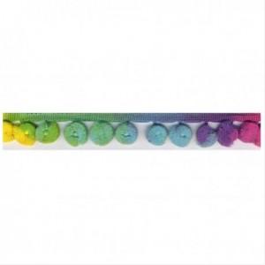 PASSAMANERIA POMPOM s4983 MEDIO MULTICOLOR FUCSIA GIALLO AZZURRO VERDE VIOLA PASSAMANERIA POMPOM s4983 MEDIO MULTICOLOR FUCSIA GIALLO AZZURRO VERDE VIOLA