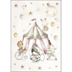 PANNELLO COTONE CM 75X95 CIRCO GIRL base latte PANNELLO COTONE CM 75X95 CIRCO GIRL base latte