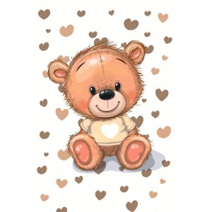 PANNELLO COTONE CM 75X95 NEW TEDDY CUORI BISCOTTO E CARAMELLO PANNELLO COTONE CM 75X95 NEW TEDDY CUORI BISCOTTO E CARAMELLO