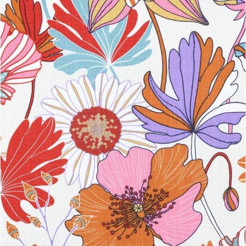 TESSUTO IDROREPELLENTE INGRID FIORELLINI MULTICOLOR MEZZO PANAMA