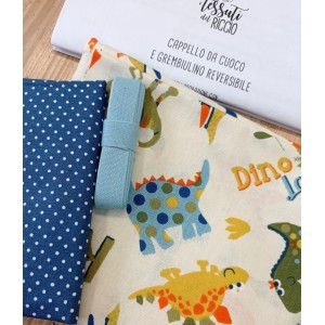 KIT GREMBIULE DA CUCINA REVERSIBILE E CAPPELLO DA CUOCO JURASSIC KIT GREMBIULE DA CUCINA REVERSIBILE E CAPPELLO DA CUOCO JURASSIC