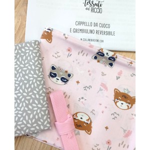 KIT GREMBIULE DA CUCINA REVERSIBILE E CAPPELLO DA CUOCO ANOKI KIT GREMBIULE DA CUCINA REVERSIBILE E CAPPELLO DA CUOCO ANOKI