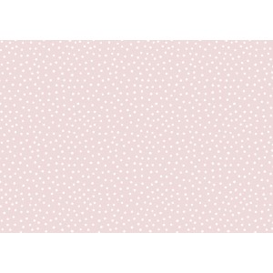 COTONE POIS SPARSI BIANCO BASE ROSA BABY