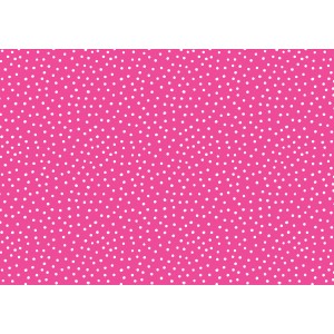 COTONE POIS SPARSI BIANCO BASE FUCSIA