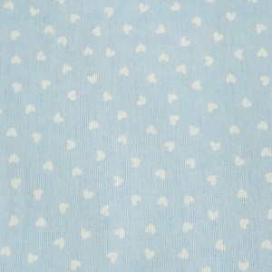 COTONE CUORICINI BIANCHI SPARSI SU BASE AZZURRO BABY COTONE CUORICINI BIANCHI SPARSI SU BASE AZZURRO BABY