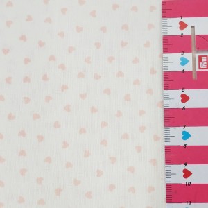 COTONE CUORICINI ROSA SPARSI SU BASE BIANCA COTONE CUORICINI ROSA SPARSI SU BASE BIANCA