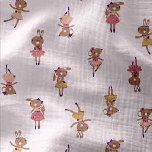 MUSSOLA FIFI CONIGLIETTE E TOPOLINE BALLERINE BASE ROSA MUSSOLA FIFI CONIGLIETTE E TOPOLINE BALLERINE BASE ROSA
