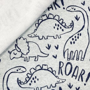 FELPA ROAR DINOSAURI BASE GRIGIO MELANGE