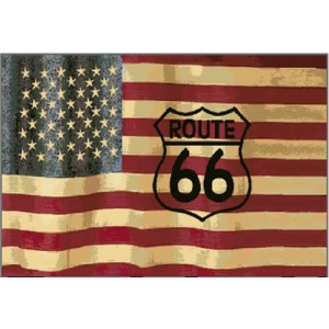 PANNELLO GOBELIN BIG 70X45 cm BANDIERA ROUTE 66 ANTICATA PANNELLO GOBELIN BIG 70X45 cm BANDIERA ROUTE 66 ANTICATA