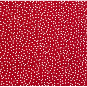 COTONE POIS SPARSI BIANCO BASE ROSSO COTONE POIS SPARSI BIANCO BASE ROSSO