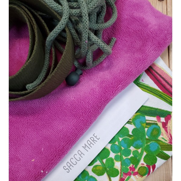 KIT SACCA MARE SARABI FUCSIA E BAMBOO PETUNIA