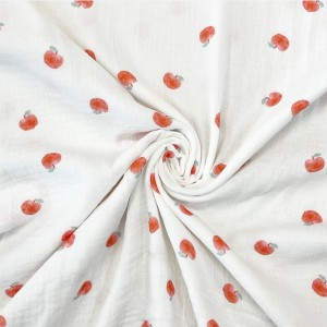 MUSSOLA MELE ROSSE SFUMATE SU BASE BIANCA MUSSOLA MELE ROSSE SFUMATE SU BASE BIANCA
