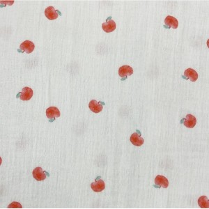 MUSSOLA MELE ROSSE SFUMATE SU BASE BIANCA MUSSOLA MELE ROSSE SFUMATE SU BASE BIANCA