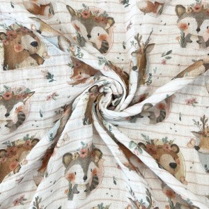 MUSSOLA BIOLOGICA WOODSY ANIMALETTI BUCOLICI - STAMPA DIGITALE MUSSOLA BIOLOGICA WOODSY ANIMALETTI BUCOLICI - STAMPA DIGITALE