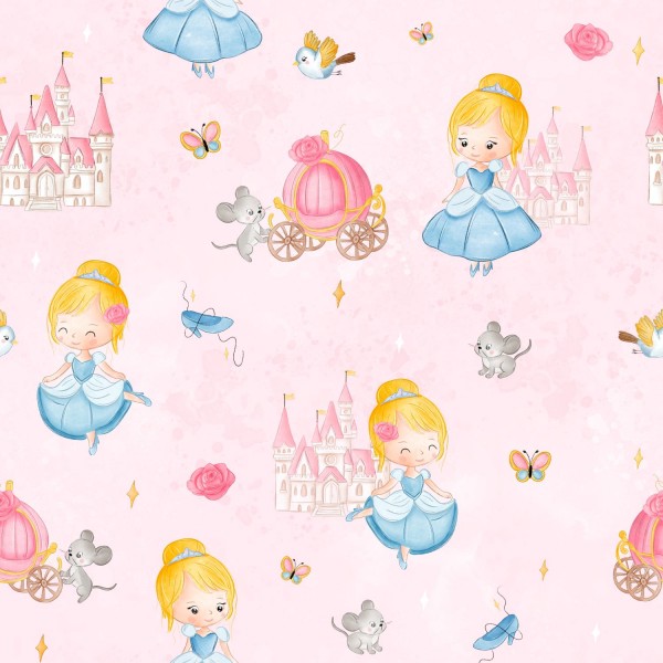 MUSSOLA BIOLOGICA CENERELLA TANTO BELLA BASE ROSA  - STAMPA DIGITALE