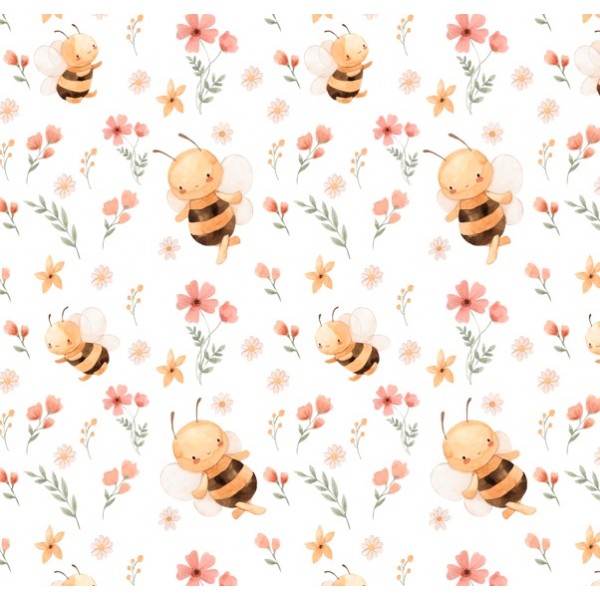 MUSSOLA BIOLOGICA APETTE E FIORELLINI - STAMPA DIGITALE