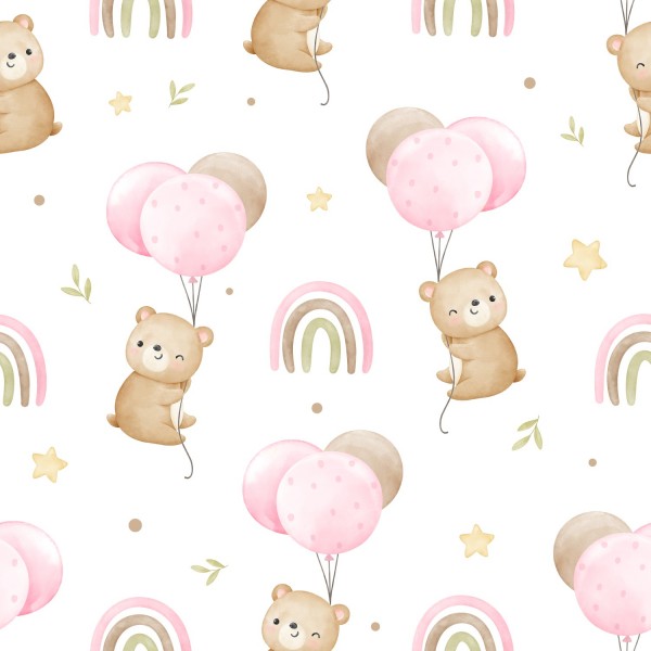 MUSSOLA BIOLOGICA ORSETTA E PALLONCINI - STAMPA DIGITALE