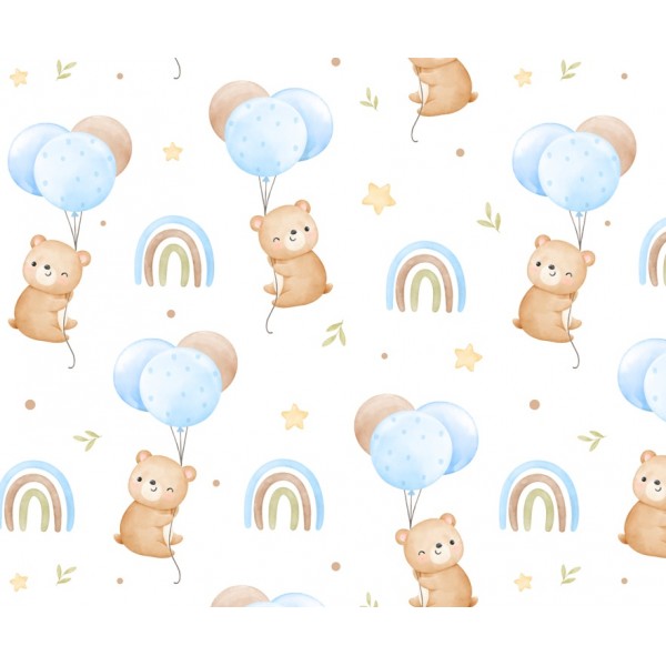 MUSSOLA ORSETTO E PALLONCINI BIOLOGICA - STAMPA DIGITALE