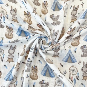 MUSSOLA BIOLOGICA BOHO ANIMALS BOY - STAMPA DIGITALE MUSSOLA BIOLOGICA BOHO ANIMALS BOY - STAMPA DIGITALE