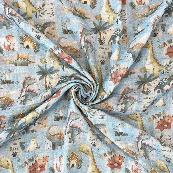 MUSSOLA BIOLOGICA RAWR DINOSAURI FRANCOBOLLATI BASE BASE CARTA DA ZUCCHERO ANTICATO - STAMPA DIGITALE