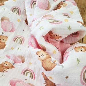 KIT COPERTINA IMBOTTITA MUSSOLA BIO PIPP E ROSA ANTICO