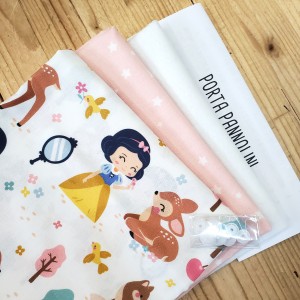 KIT PORTA PANNOLINI BIANCANEVE E STELLE BASE ROSA BABY KIT PORTA PANNOLINI BIANCANEVE E STELLE BASE ROSA BABY