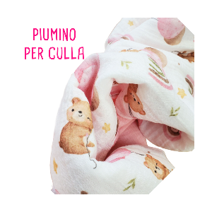 KIT COPERTINA IMBOTTITA LEGGERA MUSSOLA BIO WOODSY E LILAC KIT COPERTINA IMBOTTITA LEGGERA MUSSOLA BIO WOODSY E LILAC