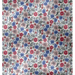 MUSSOLA SAMFLO FIORI MAGENTA E BLUETTE MUSSOLA SAMFLO FIORI MAGENTA E BLUETTE
