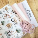 KIT SET ASILO FRAGOLOSO - sacca - bavaglio . asciugamano - bustina -