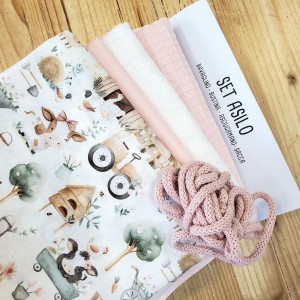 KIT SET ASILO ROSIE LOU - sacca - bavaglio . asciugamano - bustina - KIT SET ASILO ROSIE LOU - sacca - bavaglio . asciugamano - bustina -