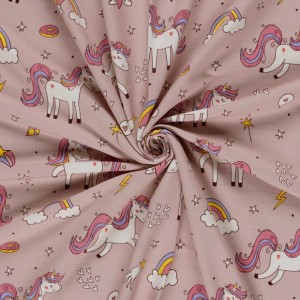 JERSEY GARZATO UNICORNI FRA GLI ARCOBALENI BASE LILAC JERSEY GARZATO UNICORNI FRA GLI ARCOBALENI BASE LILAC