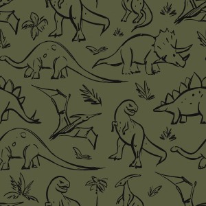 SOFTSHELL DINO DISEGNATI BASE VERDE MILITARE SOFTSHELL DINO DISEGNATI BASE VERDE MILITARE