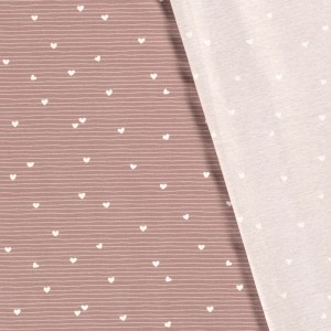 JERSEY CUORICINI SULLE RIGHE BASE ROSA ANTICO JERSEY CUORICINI SULLE RIGHE BASE ROSA ANTICO