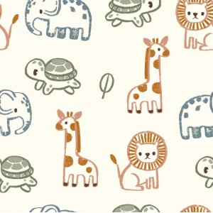 JERSEY GARZATO ANIMALI MISTI BASE LATTE JERSEY GARZATO ANIMALI MISTI BASE LATTE