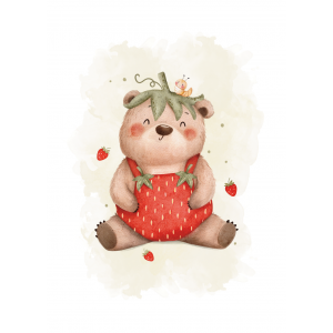 NEW PANNELLO COTONE CM 75X100 STRABY ORSETTO FRAGOLOSO