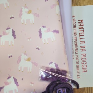 KIT MANTELLA DA PIOGGIA UNICORNI E SACCA PORTA MANTELLA  (CARTAMODELLO DIGITALE)