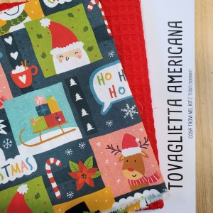 KIT TOVAGLIETTA AMERICANA COTONE MERRY CHRISTMAS E NIDO D'APE