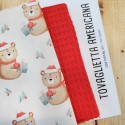 KIT TOVAGLIETTA AMERICANA COTONE ALBERELLO CHRISTMAS E NIDO D'APE