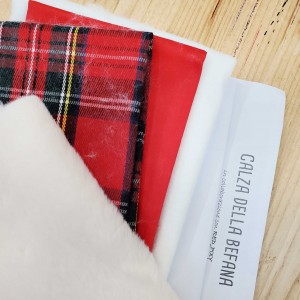 KIT CALZA DELLA BEFANA TARTAN E RABBIT LATTE