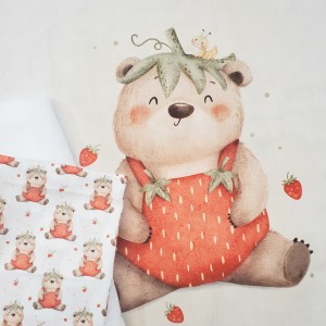 KIT COPERTINA IMBOTTITA ORSO FRAGOLA E MINI FLUFFY 100 GR