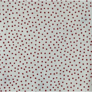 COTONE POIS SPARSI ROSSO BASE BIANCO