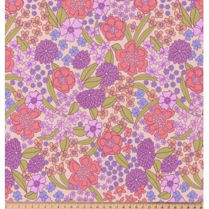 MYRTA FIORI VIOLA E SANTAL BASE ECRU