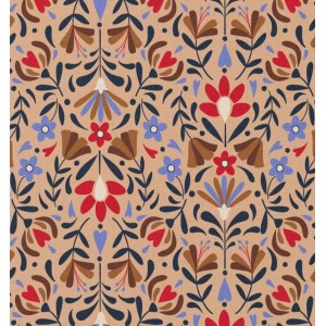 TESSUTO IDROREPELLENTE LAFLEUR FIORI MODERNI BASE BEIGE