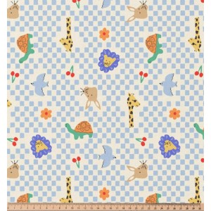 TESSUTO IDROREPELLENTE JOE BASE A SCACCHI AZZURRA